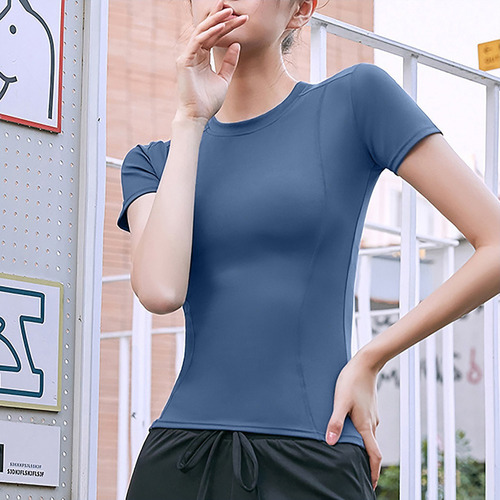 Camisa De Compresión Elástica De Manga Corta Para Mujer, Aju