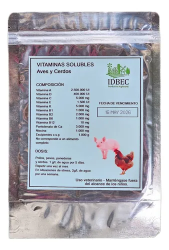 comprar Complejo Vitamínico Para Gallinas Pollitos Gallos Gansos Lor
