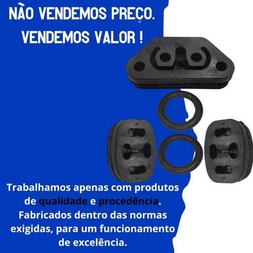 Kit 5 Coxim Borracha Escapamento Fiat Uno Fire 1.0 1.3 1.5