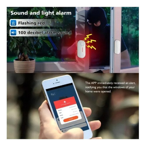 Sensor Magnetico Detector Puerta Wifi Puerta Tuya Sirena Luz