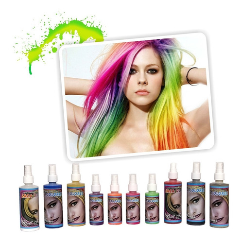 ¡ Laca Temporal Colores Para Cabello Mechones Spray Color !!