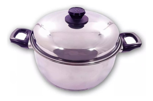Cacerola N24 Gamuza Preto Acero Inox Teflon 24cm C/tapa Plateado
