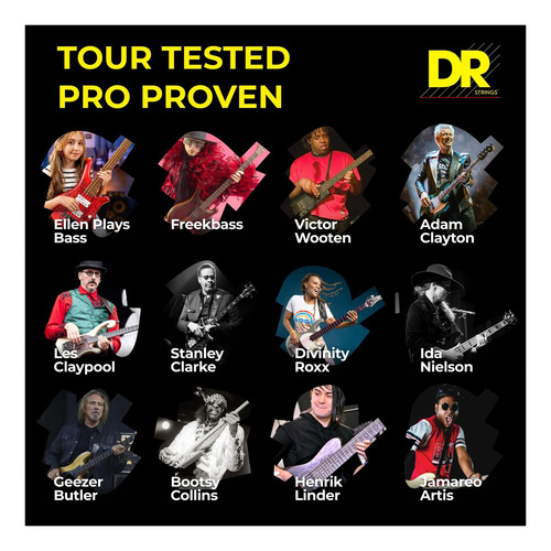 Cuerdas Dr Strings Nickel Lo-rider Basco 5 Cuerdas Hex Core