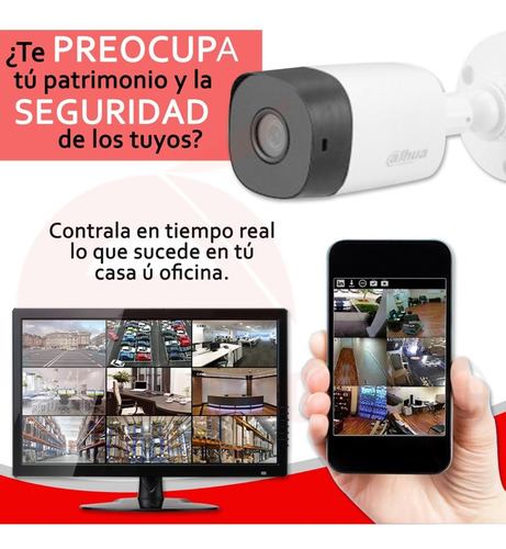 Imagen 2 de 9 de Kit Videovigilancia Dahua 4 Camaras 1mp + Hdd 500gb Frt