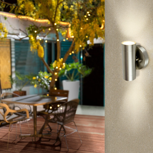 Imagen 3 de 7 de Lámpara Para Muro Exterior, Satinado 9w, Luz Cálida
