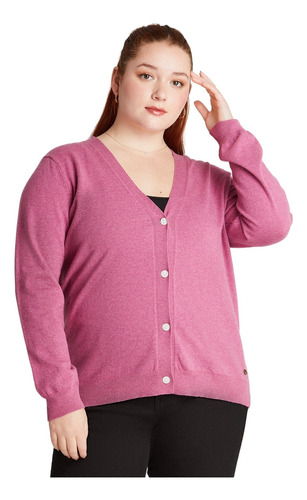 Cardigan Cuello V - Magenta