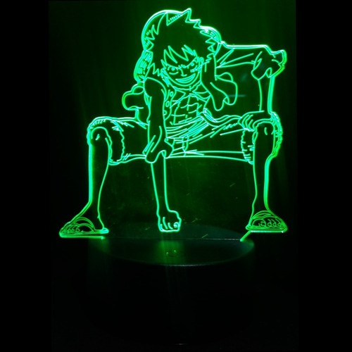 Lámpara Luz Led 3d Rgb Figura De Monkey D Luffy