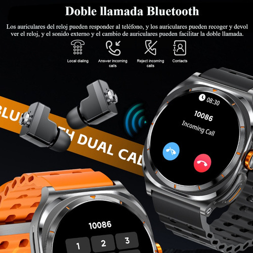 Reloj Inteligente Hombre Smart Watch Auriculares Dos En Uno