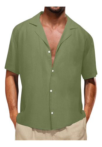 Camisas De Manga Corta Con Botones Para Hombre, Camisa Con T