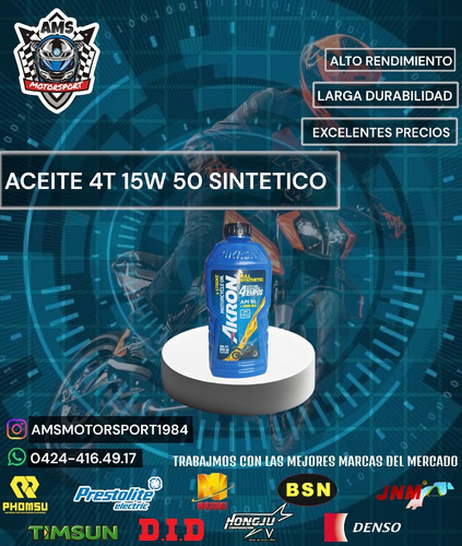 Aceites Akron 4t 15w 50 Sintetico