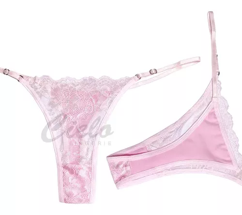 Colaless Regulable Rosa Encaje Pack Ropa Interior Mujer