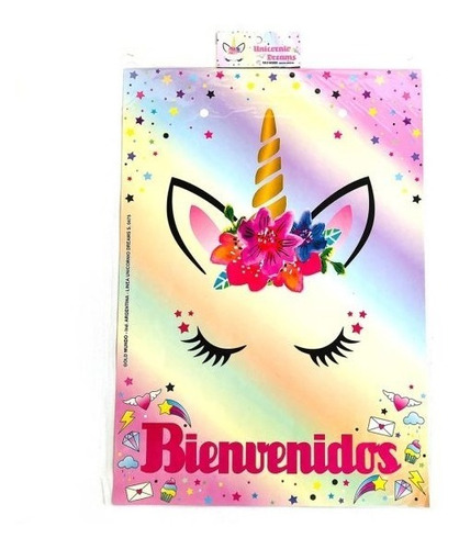 Afiche Bienvenido Unicornio Dreams X 1ucotillón Personaje 