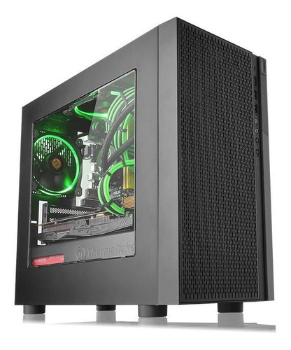 Gabinete Thermaltake Versa H18 Tempered Glass Negro /w Gamer