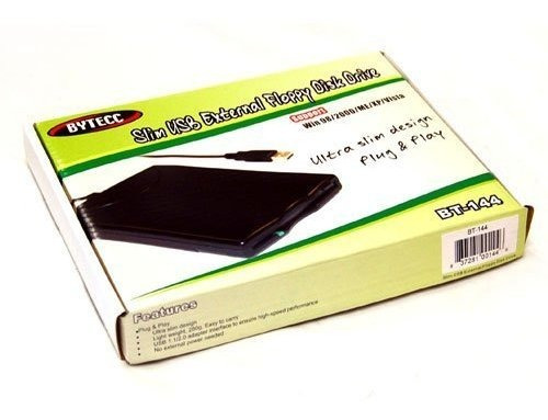 Bt Usb Delgado Negro De Disquete Externa Unidad De Dis...