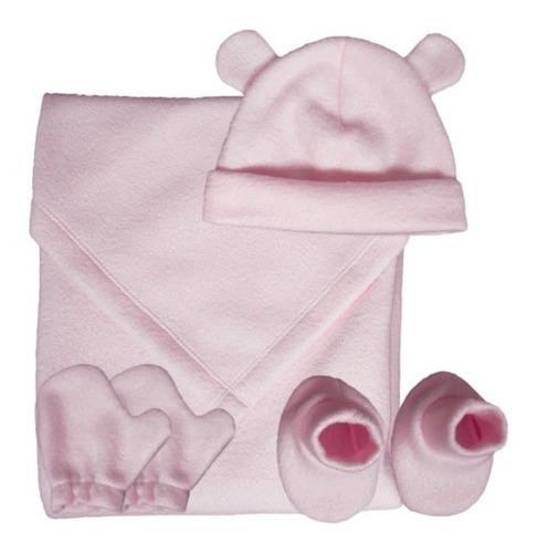 Set Manta Lisa Escarpines, Mitones Y Gorros Polar Mibes