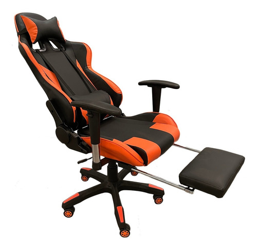 Silla Pc Gamer 06 Naranja 2 Almohadones/apoyapies 6 Cuotas