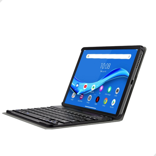 Tablet Dual Chip + Capa E Teclado Full Hd Ips Câmera Frontal Cor Cinza-escuro