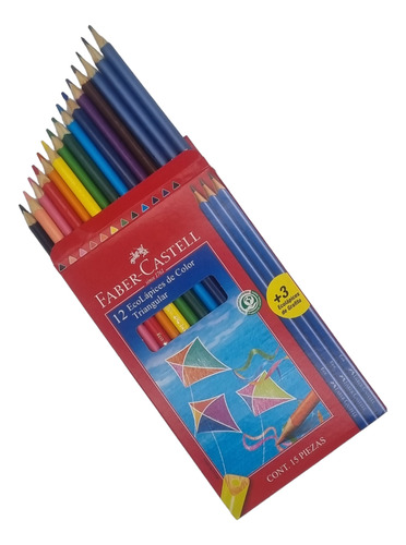 Lápices Color Triangular Faber-castell 12 Color + 3 Grafito