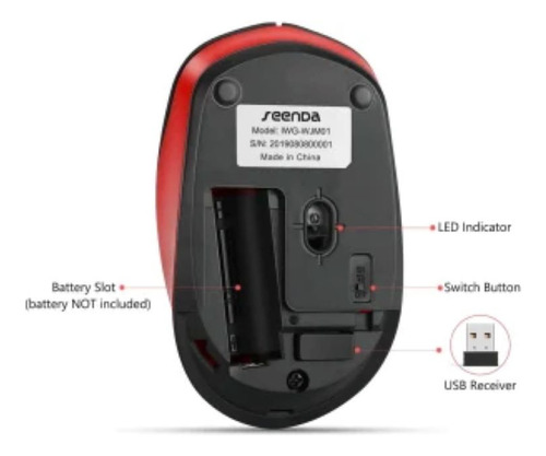 Mouse Seenda Inalámbrico