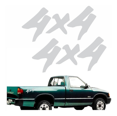 Adesivo Chevrolet S10 4x4 1995 Prata Par S10a02