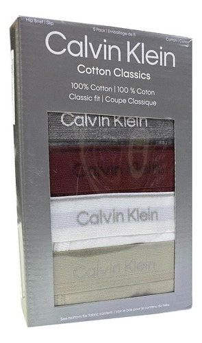 Trusas Calvin Klein 5 Pack De Algodón Colores - Original