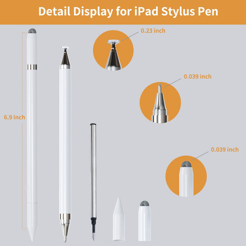 Stylus Punta Disco Precisión Doble Para Celular Talla