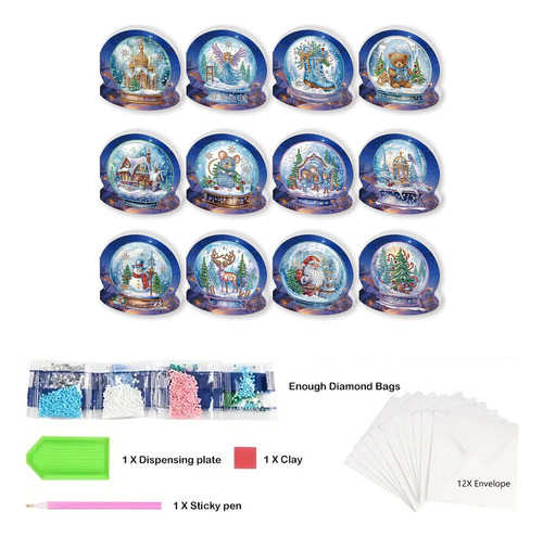 Tarjetas De Navidad Con Arte De Diamantes De Imitación 5d Ta