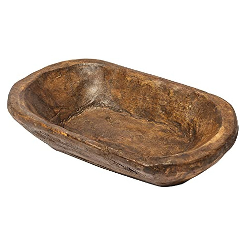 Decorative Bowl Home Decor 10 Inch, Wooden Dough Bowl