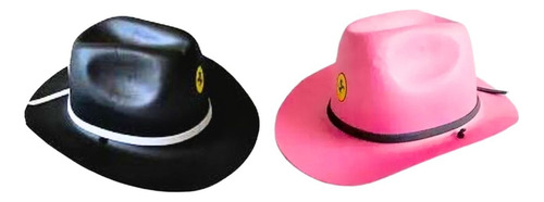 2 Chapeus Xerife Preto E Rosa Menino E Menina Festa Junina