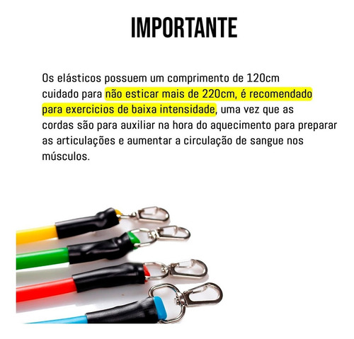 Imagem 6 de 8 de Kit 11 Elastico Extensor Treino Academia Exercícios Em Casa