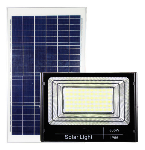 Reflector Solar Exterior Led Lampara 800w Luminaria Ip67 Negro Blanco Frío