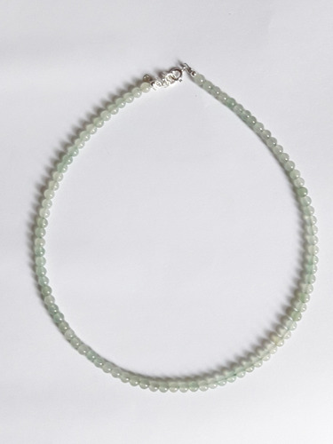 Collar Con Piedra Cuarzo Verde Natural  4mm