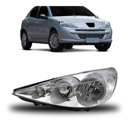 Farol Peugeot 207 2009 2010 2011 2012 2013 Manual Cromado