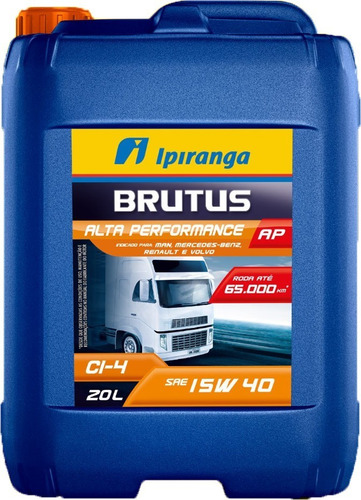 Óleo Ipiranga 15w40 Brutus Alta Performance Ci-4 Mineral 20l