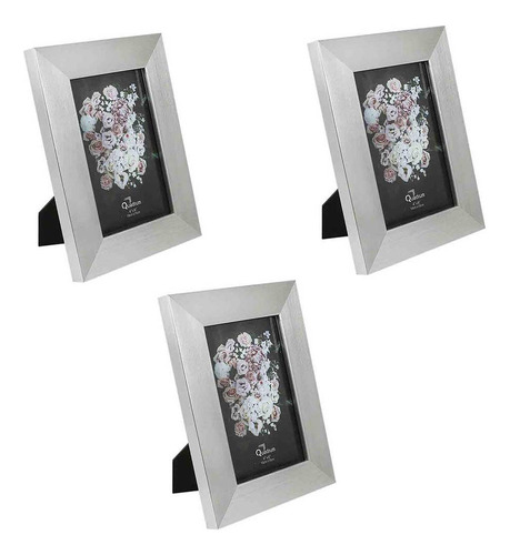 19.5x2x14.5cm - Plateado - 3 Pzs - Set Portarretrato 4x6 Rei Plateado