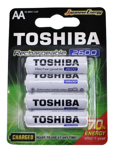 Pilas Recargables Toshiba 2600mah Nimh 1.2v Blister X 4