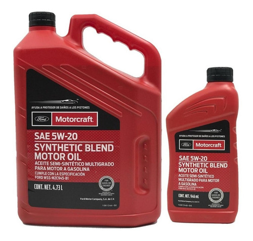 Aceite 5w20 Motorcraft Semi-sintético Multigrado - 6 Litros