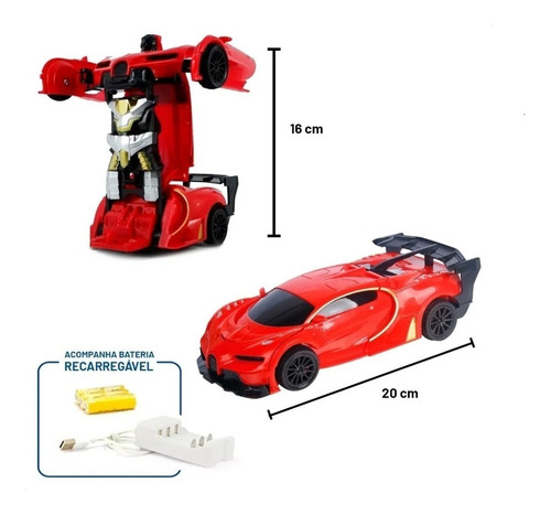 Imagem 3 de 6 de Carrinho De Controle Remoto Changebot Transformers Polibrinq