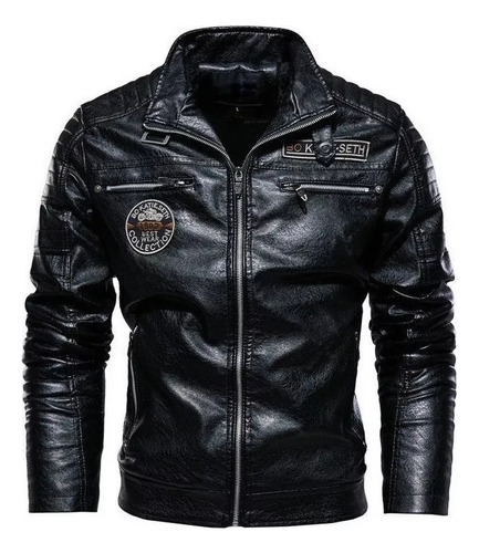 Chaqueta De Cuero Pu Moto Jacket Com L Neck B