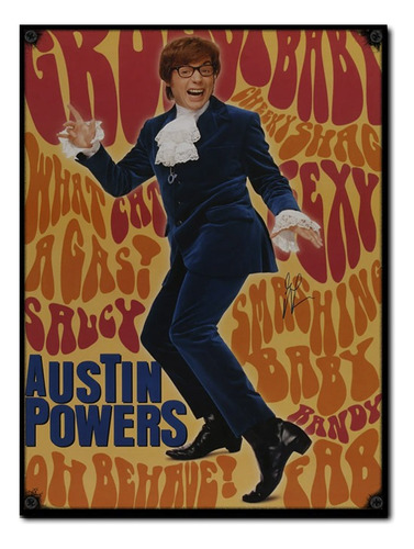 #1644 - Cuadro Decorativo Vintage Austin Powers Poster Cine