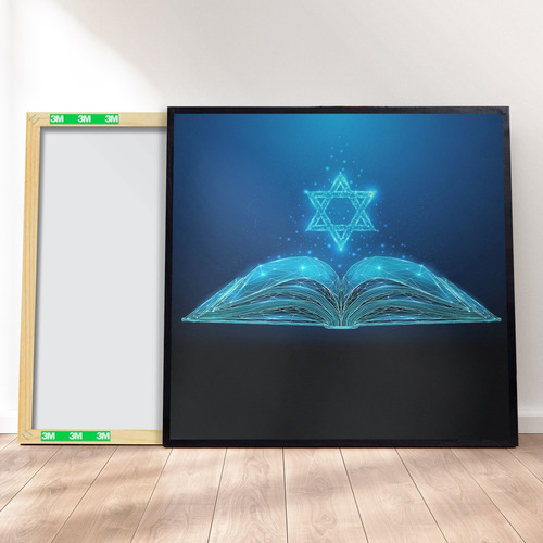 Imagem 1 de 4 de Quadro Decorativo 40x40 - Torá Judaico M1