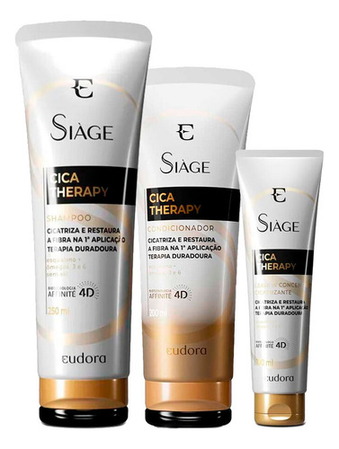 Kit Shampoo Condicionador E Leave In Cica Therapy Siàge
