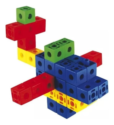 Construcción Matemática Cubos Conectores Dactic 130 Pcs
