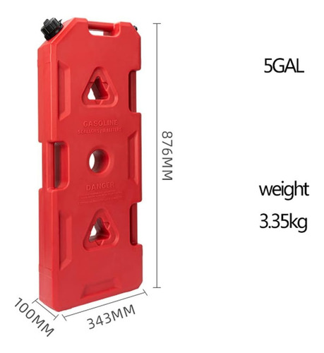 Tanque De Gasolina Color Rojo De 19 L Uso Práctico