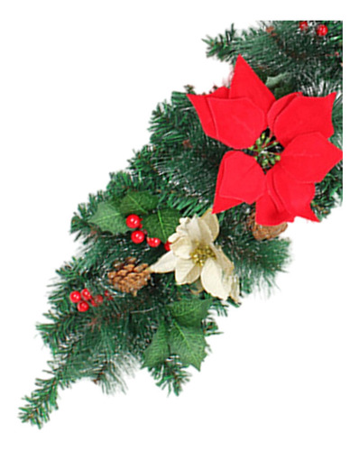 Adorno Para Buzón De Navidad Con Bayas Rojas, Piñas,