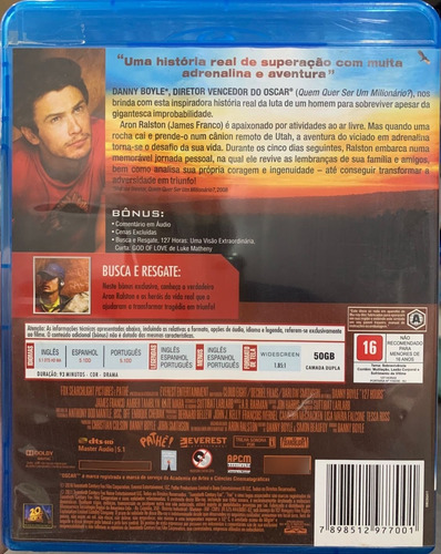 Blu-ray Filme 127 Horas James Franco Original Dublado (Usado)