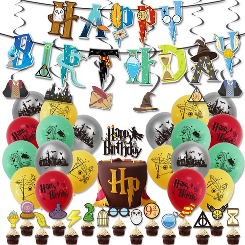 Kit Fiesta Harry Potter Decoracion Globos De Cumpleaños.
