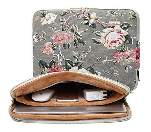 Kayond Gery Rose Patten Canvas Funda Para Portátil De 17 Pul