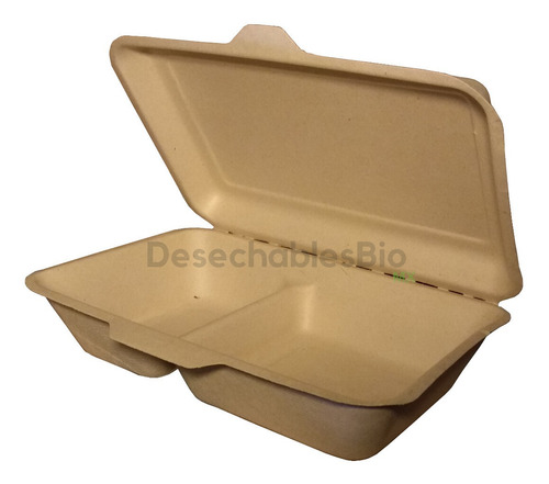 Imagen 5 de 8 de 50 Contenedores 9x6x3 Division Biodegradable Bagazo De Trigo