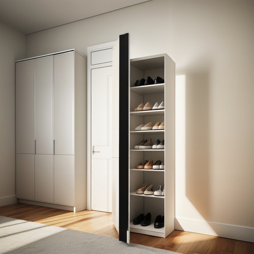 Fm Furniture Zapatero Ruan Xl Con Espejo Y 5 Estantes